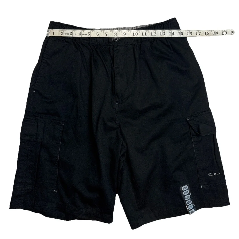 OP Ocean Pacific Cargo Shorts Men Black Swim Trunks Hybrid Casual Size Medium